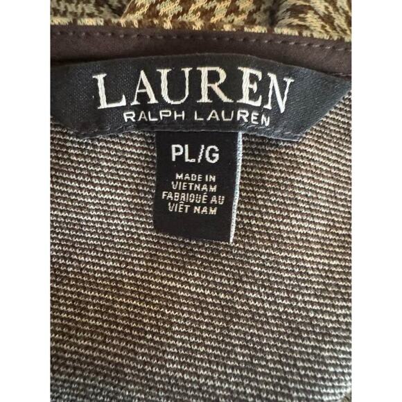 Lauren Ralph Lauren Large Petite Buckle Trim Jacquard Shift Dress in Brown - Picture 10 of 10